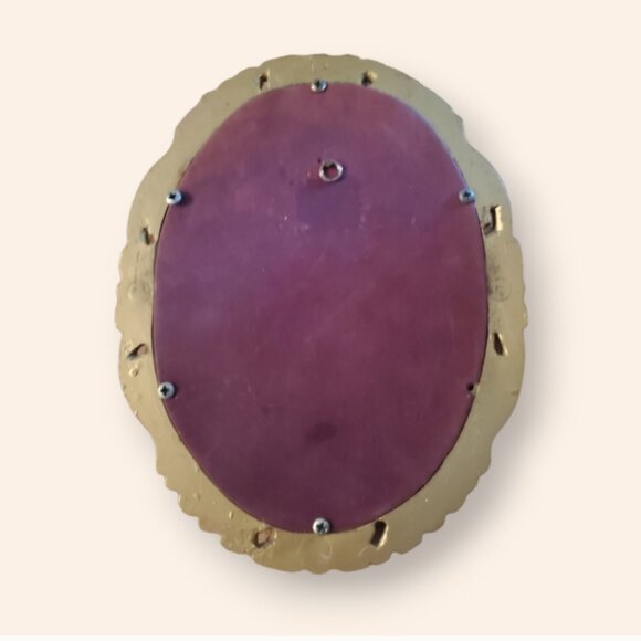 Vintage Italian Oval Gilt Metal Frame Floral Prints - Picture 2 of 2